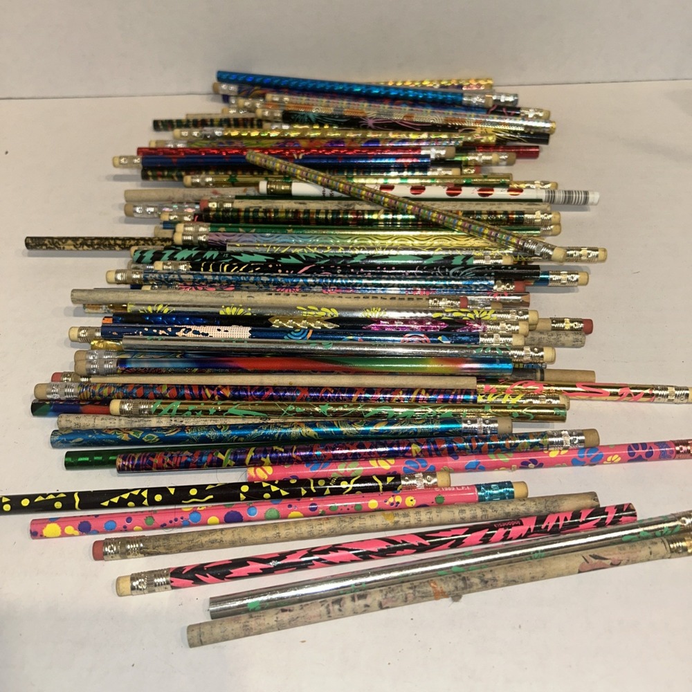 Huge Lot Of 100 Multicolor Graphic Design Pencils School Supplies‎ Y2K 90s B4